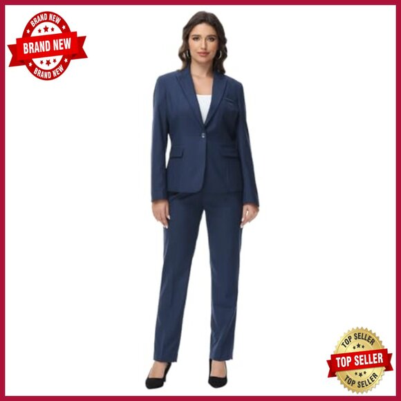 Women's Business Suit Set Blazer Pants Office Professional Attire - Picture 2 of 7